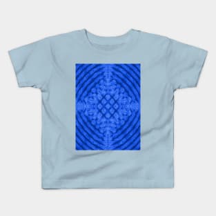 Blue Snowflake Kaleidoscope Fractal Kids T-Shirt